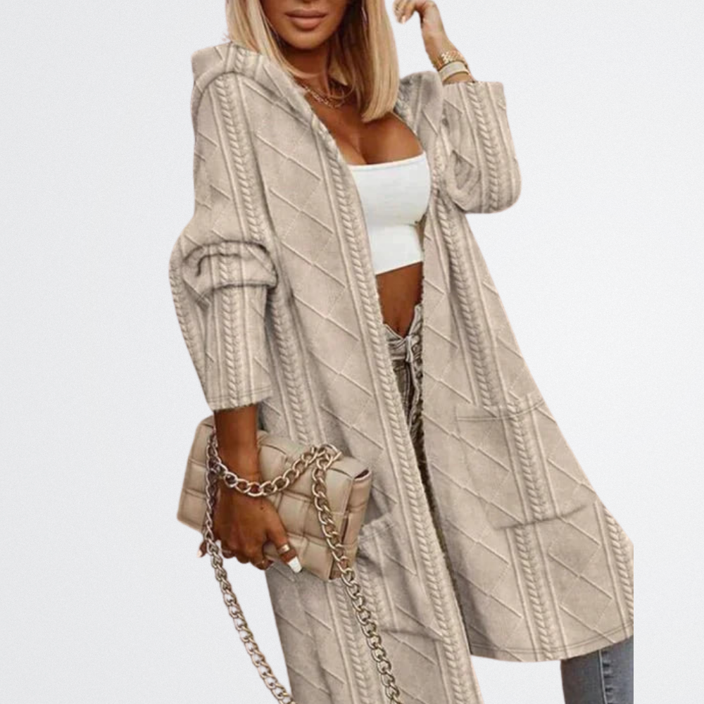 Sierra - Gestepptes Strick-Drape-Cardigan