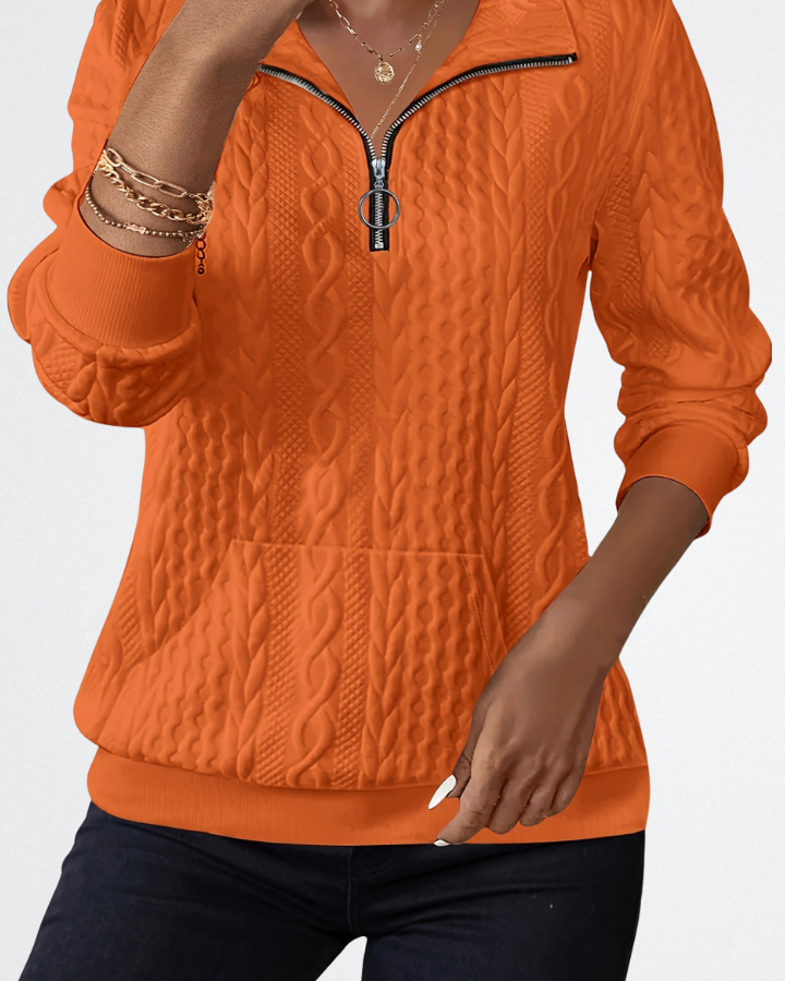 Celeste - Weicher Strick-Zip-Pullover
