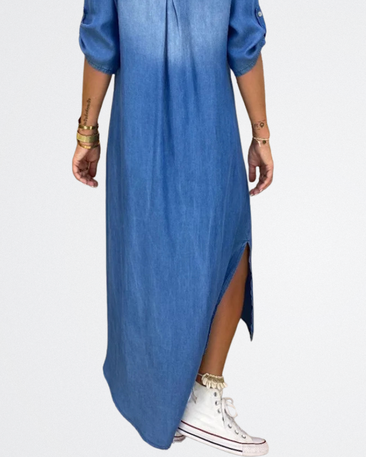 Jada Lässiges Denim-Maxikleid