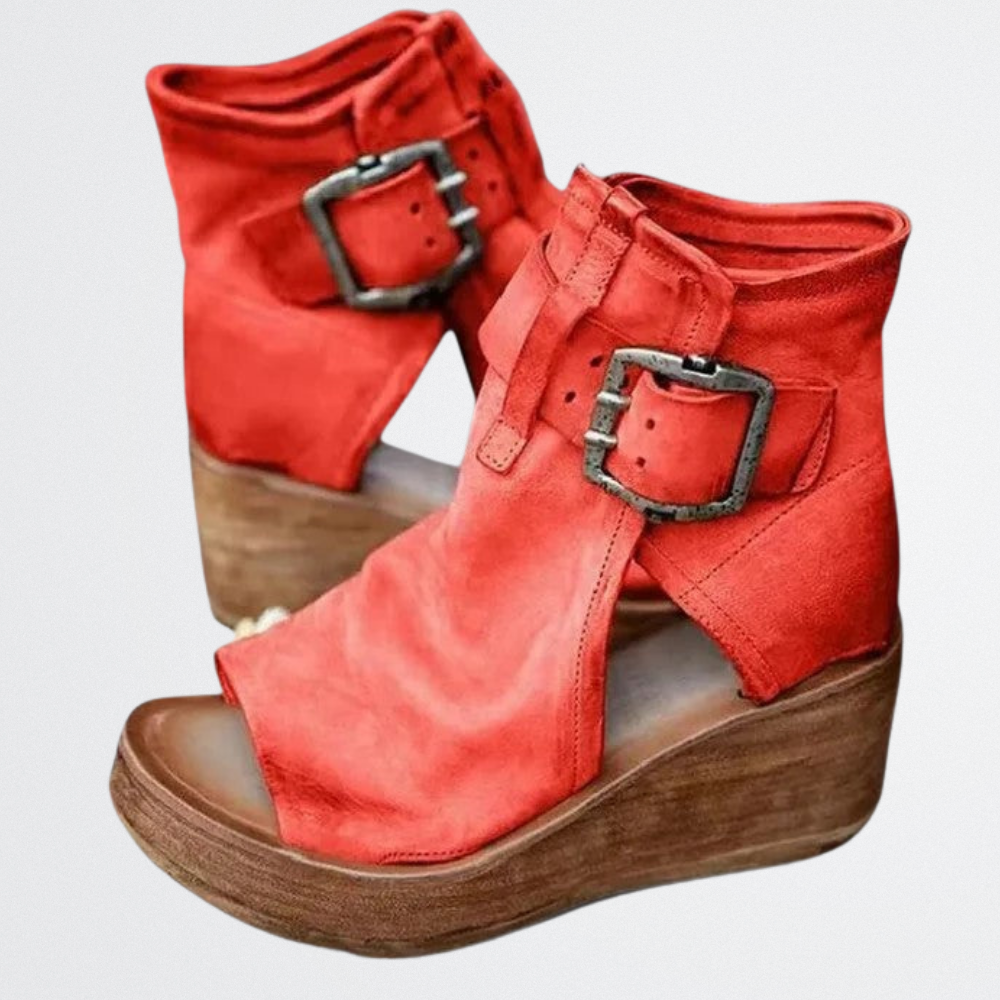 Carmina - Offene Zehen Schnallenstiefel