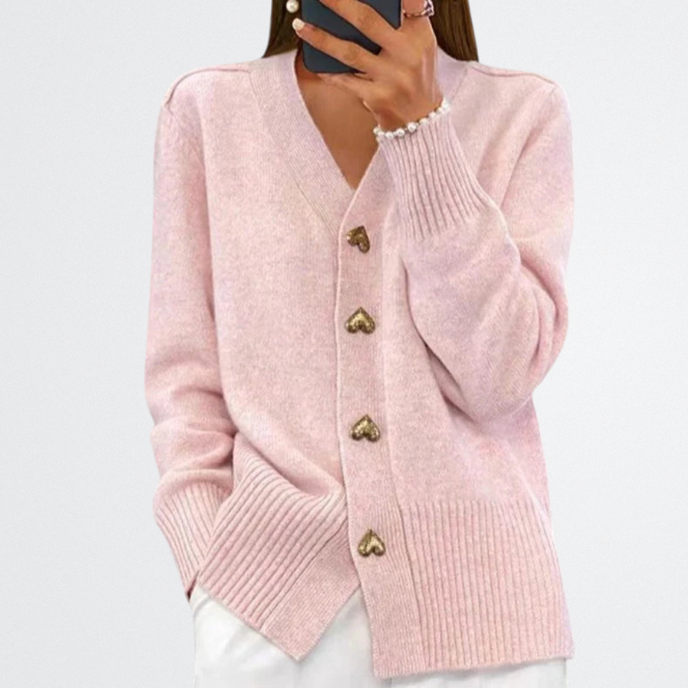 Liora - Herzknopf-Strickjacke