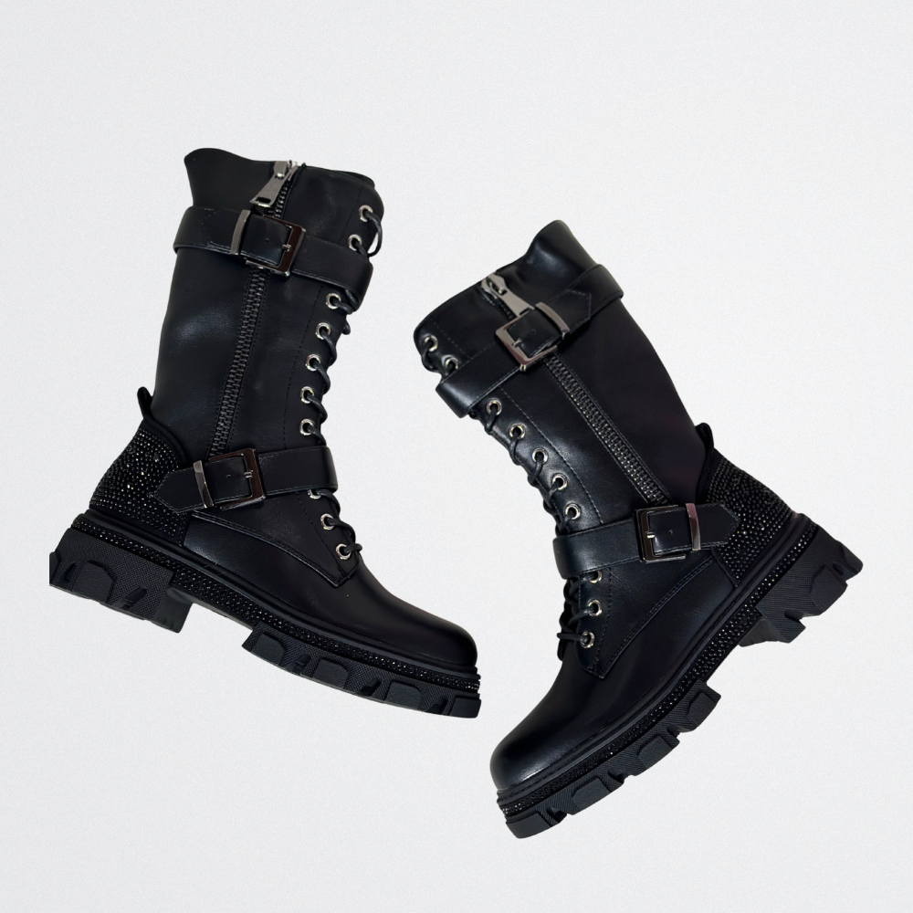 Jovana - Rock Schnallen-Stiefel