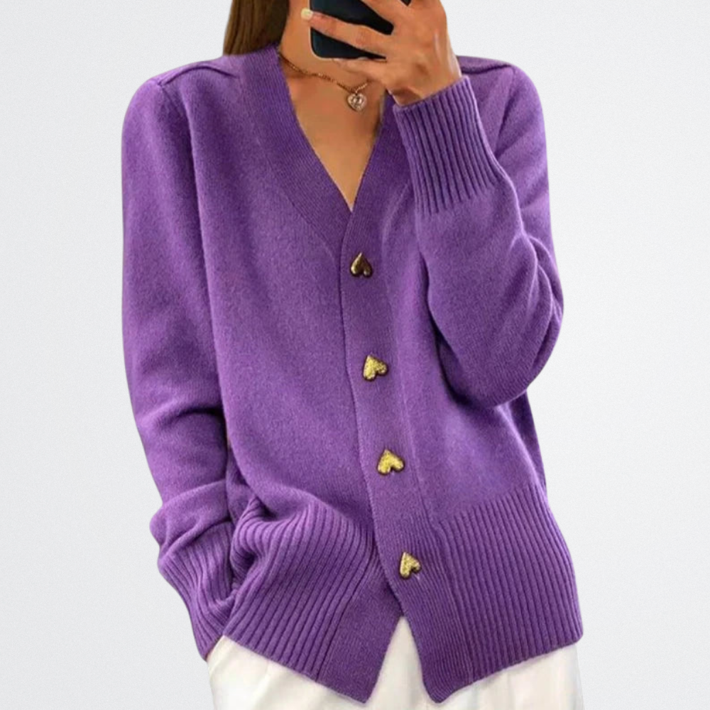 Liora - Herzknopf-Strickjacke
