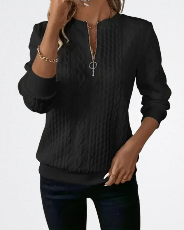 Celeste - Weicher Strick-Zip-Pullover