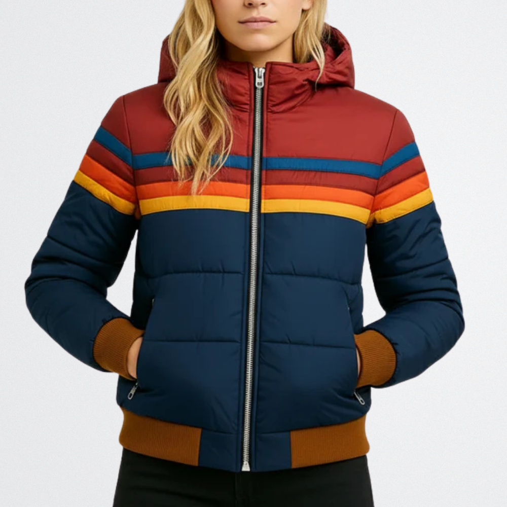 Astrid - Vintage Streifen Pufferjacke