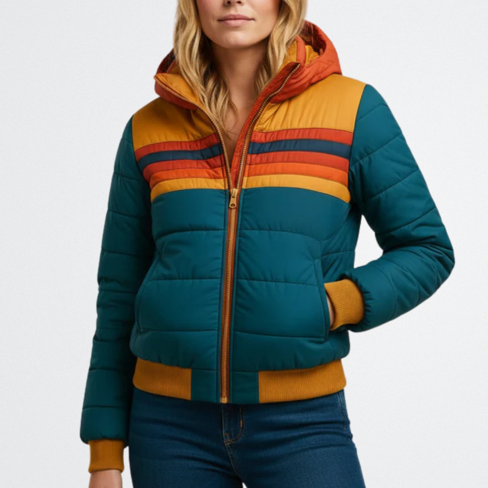 Astrid - Vintage Streifen Pufferjacke