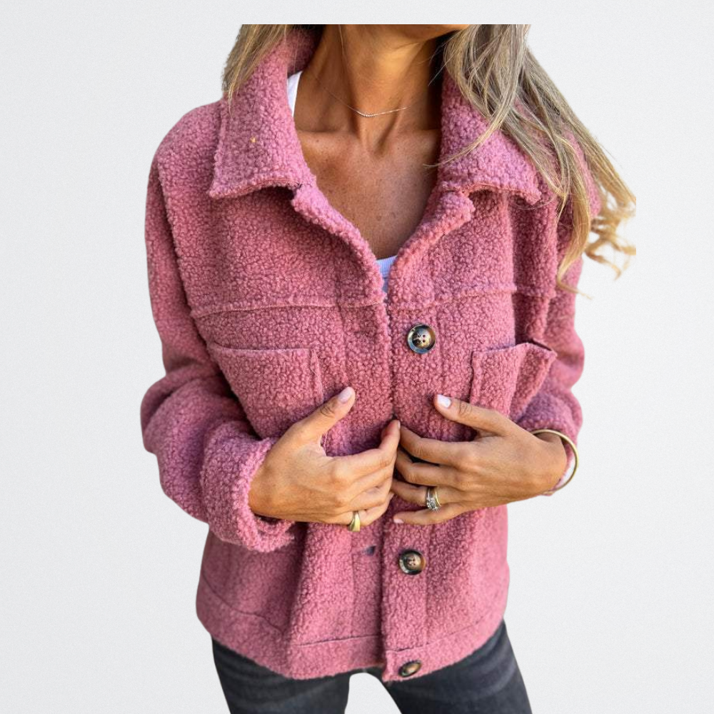 Ione - Plüsch Button-Up Jacke