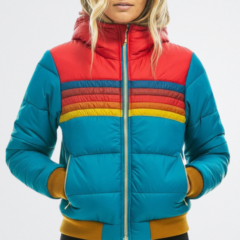 Astrid - Vintage Streifen Pufferjacke