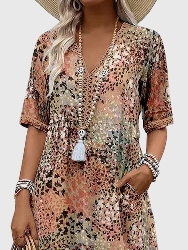 Bella | Elegantes Blumen-Midi-Kleid