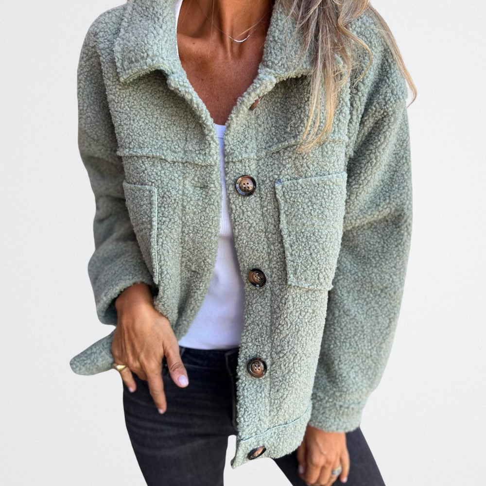 Ione - Plüsch Button-Up Jacke