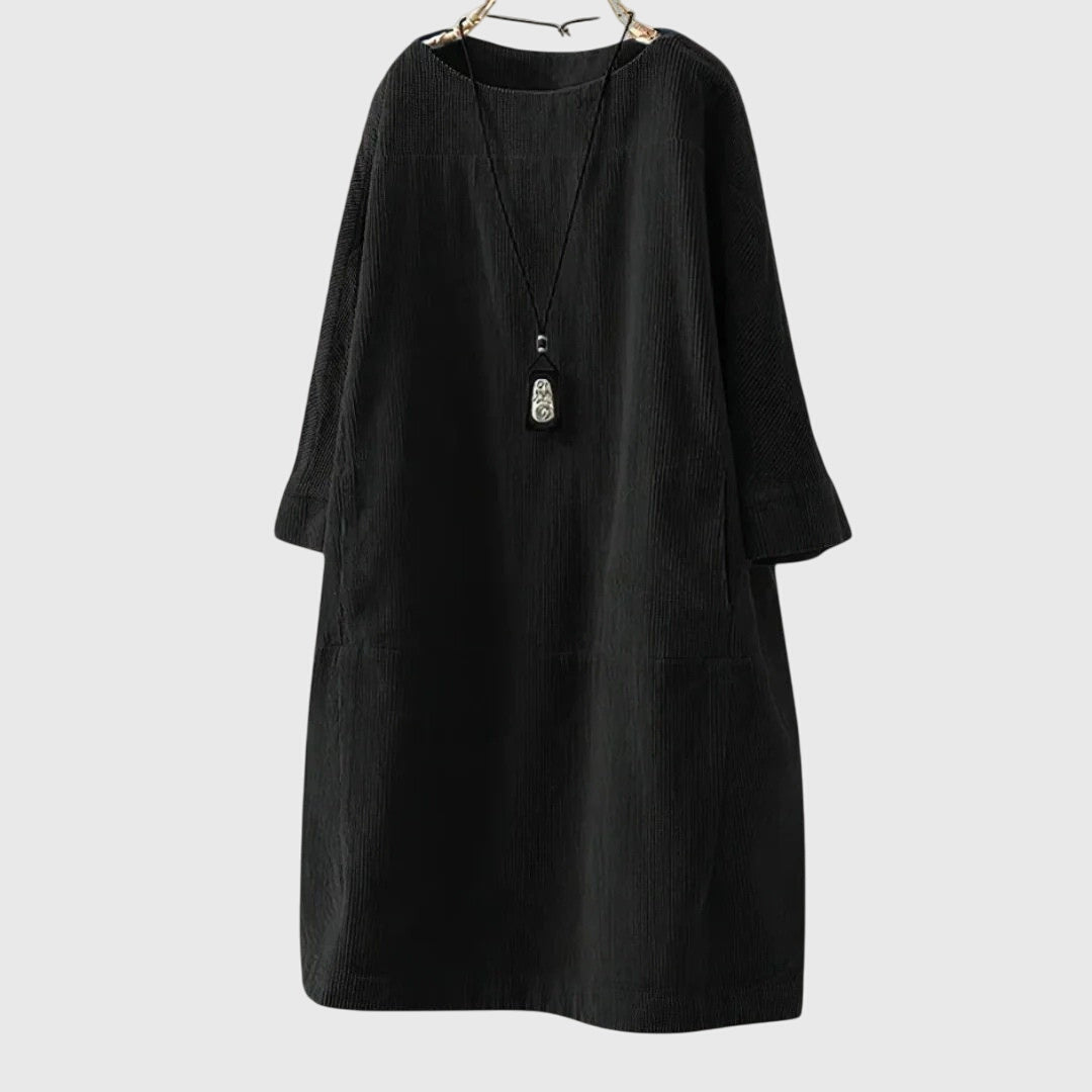 Grace | Lässiges Corduroy-Midikleid