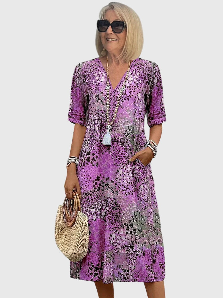 Bella | Elegantes Blumen-Midi-Kleid
