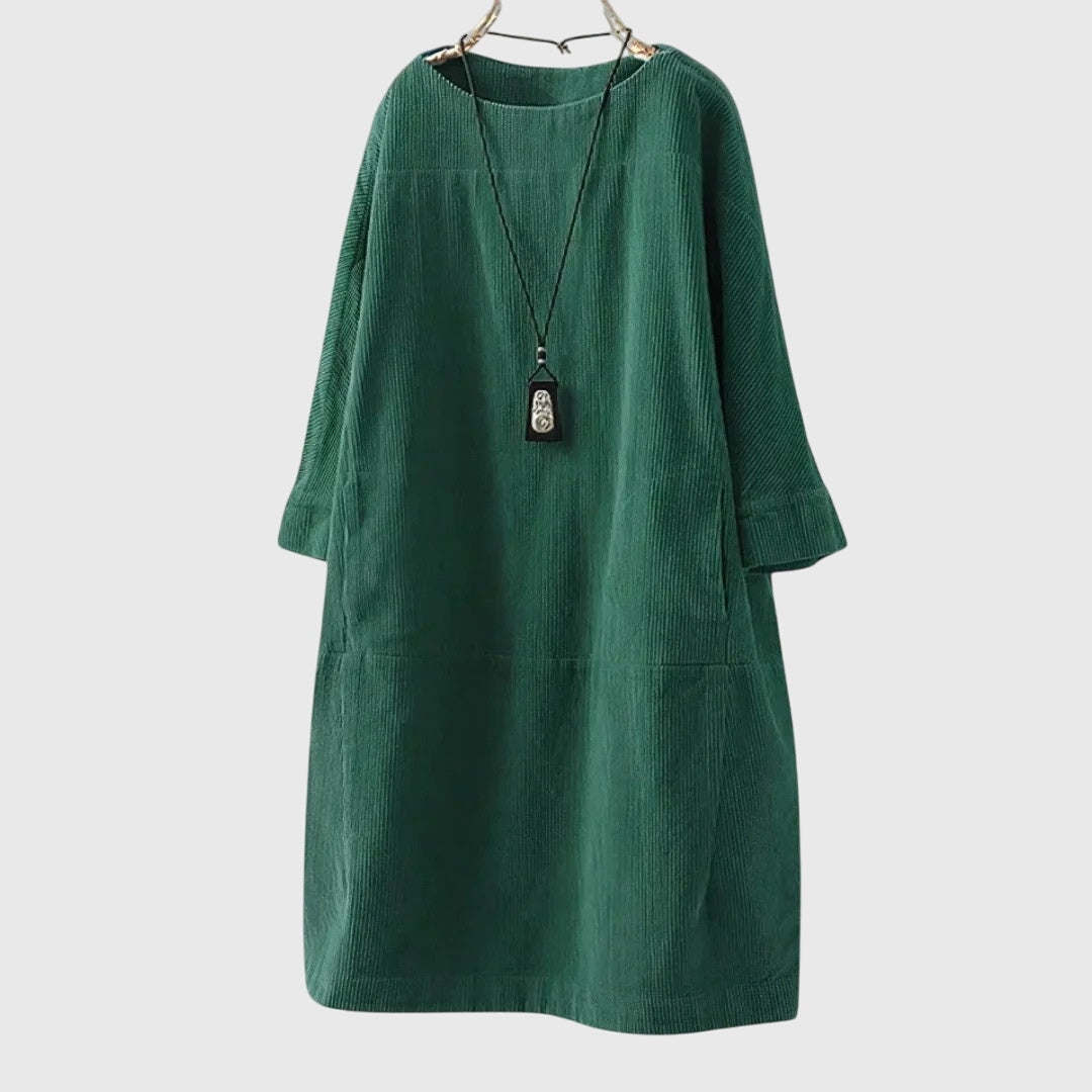 Grace | Lässiges Corduroy-Midikleid