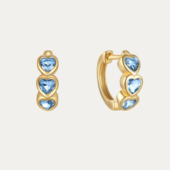 Joycee - Heart-Shaped Hoops with Zirconia
