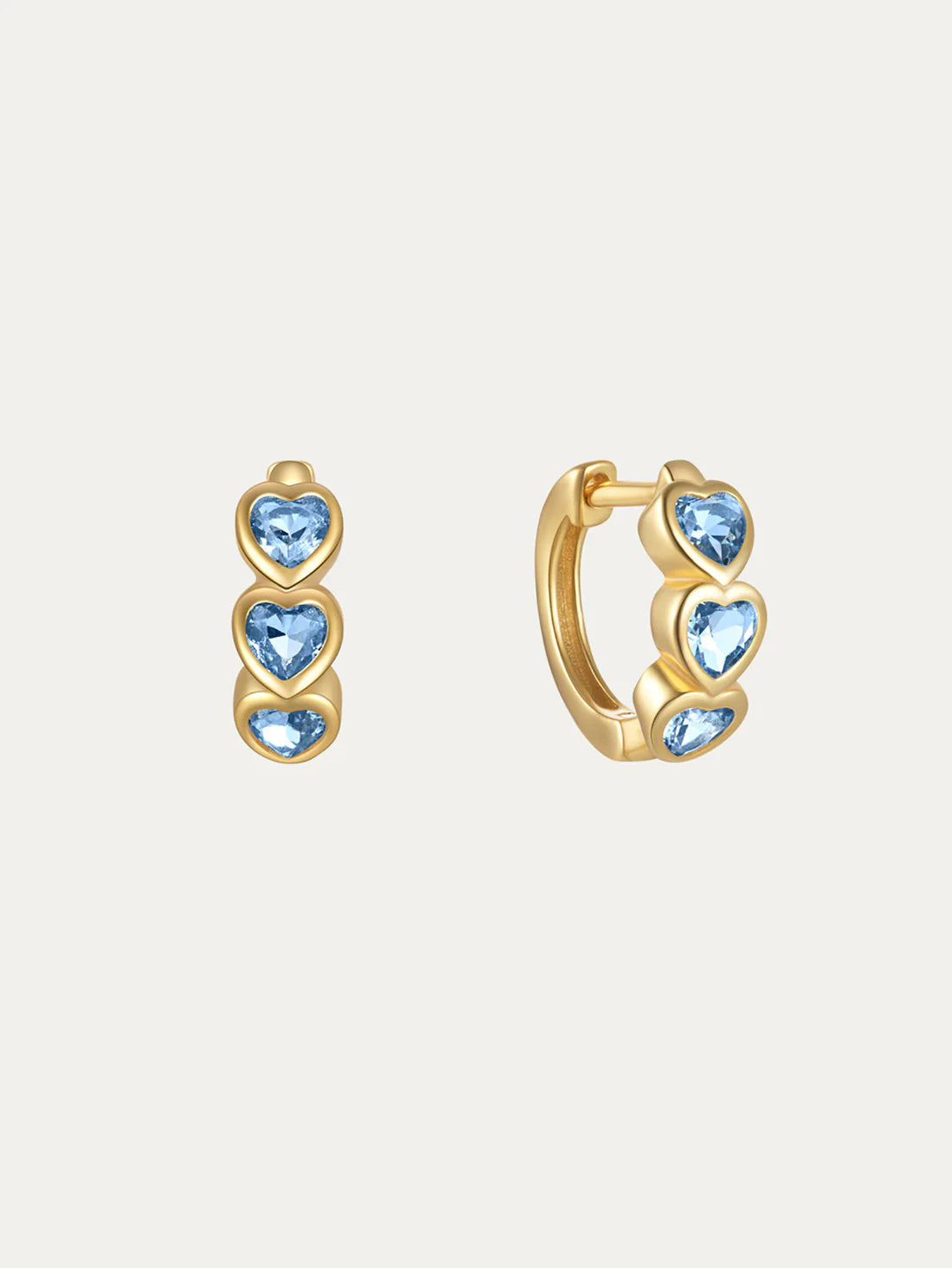 Joycee - Heart-Shaped Hoops with Zirconia