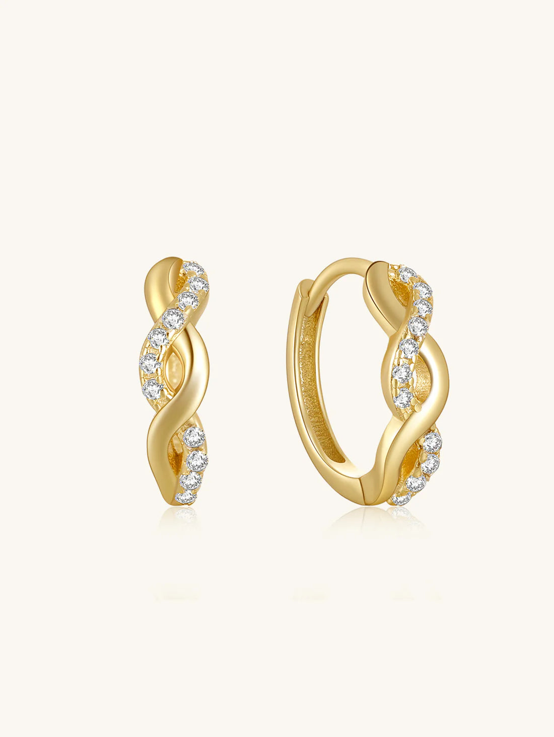 Huggie Ohrringe mit Zirkonia-Kristallen – Priscilla