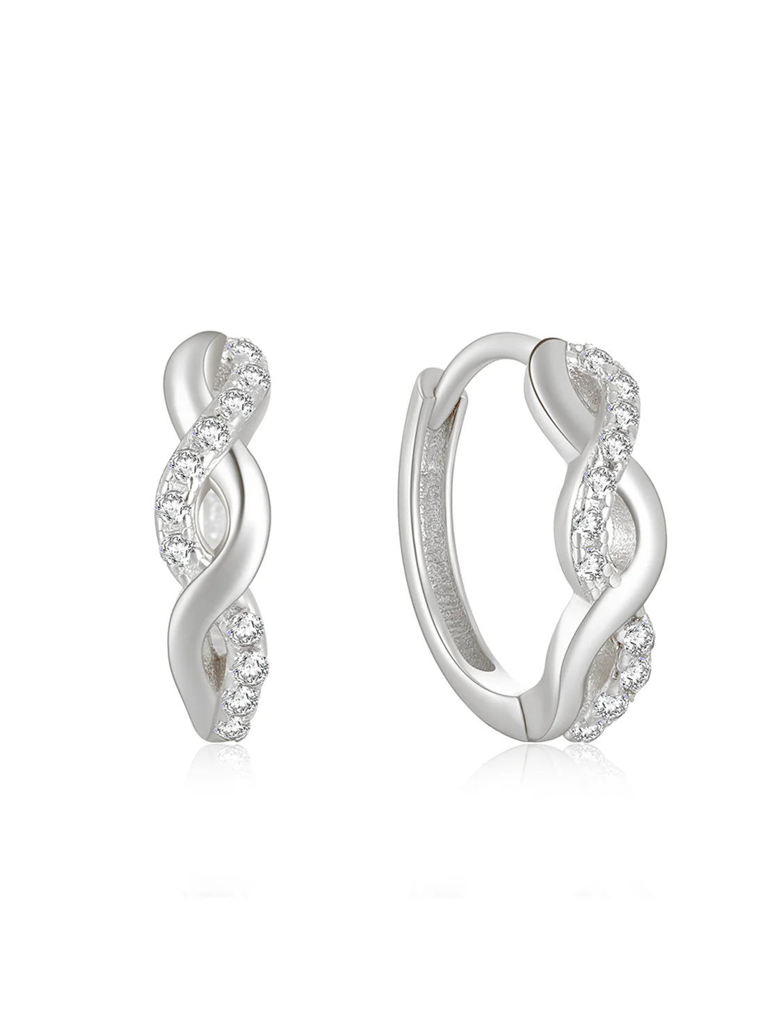 Huggie Ohrringe mit Zirkonia-Kristallen – Priscilla