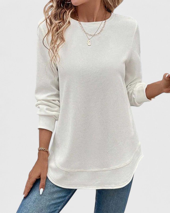 Nadyalyn | Elegantes O-Hals Langarm