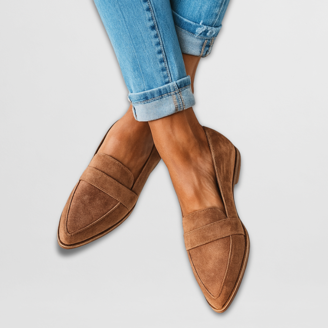 Avery - Minimalistische Wildleder Slipper