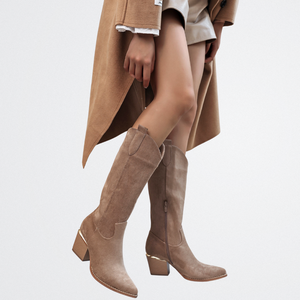 Clarissa - Cowboy-Stil Wildlederstiefel