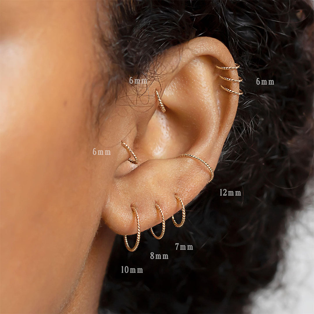 Purlles - Gedrehte Ohrringe für Ohr- und Nasenpiercings