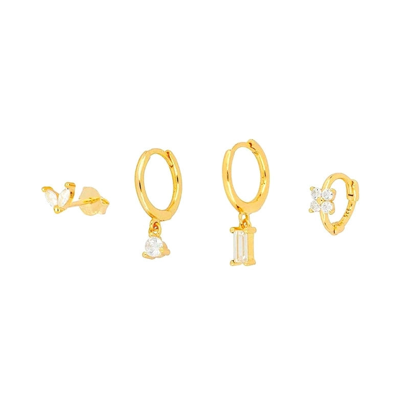 Gold-colored earrings with zirconia stones – Grace