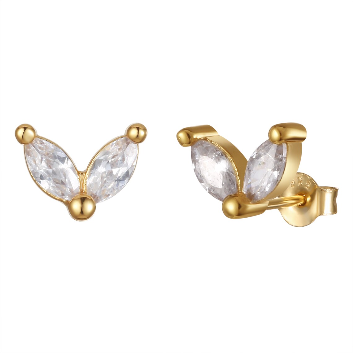 Gold-colored earrings with zirconia stones – Grace