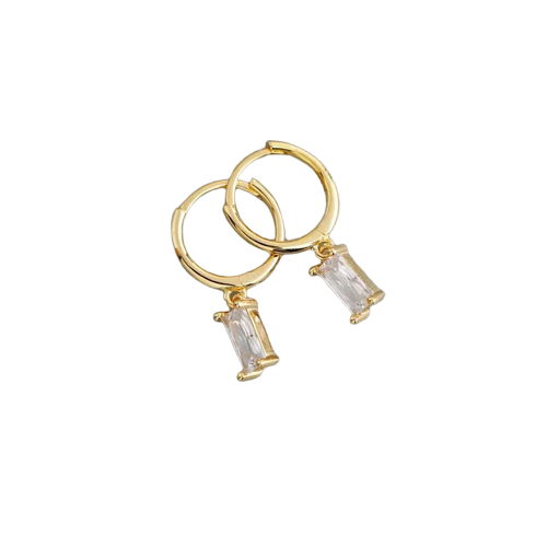 Gold-colored earrings with zirconia stones – Grace