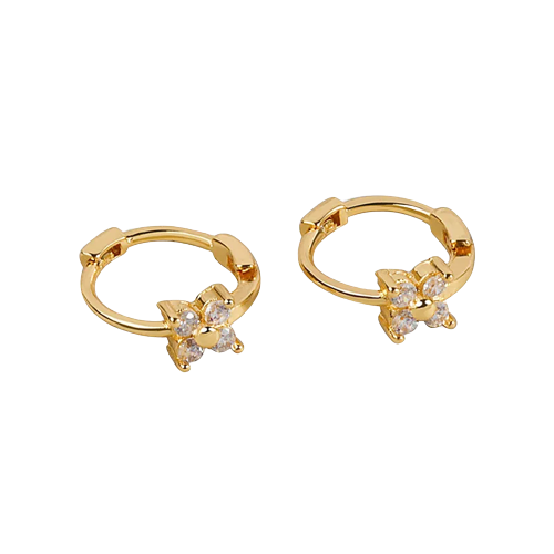 Goldfarbene Ohrringe mit Zirkonia-Steinen – Grace