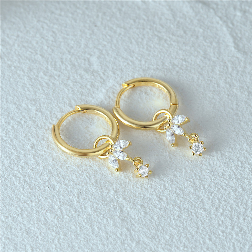 Blumenohrringe mit Zirkonia – Maude