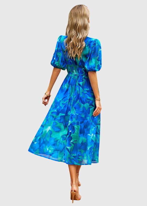 Merlin™ | Flatterndes Blumen-Midi-Kleid