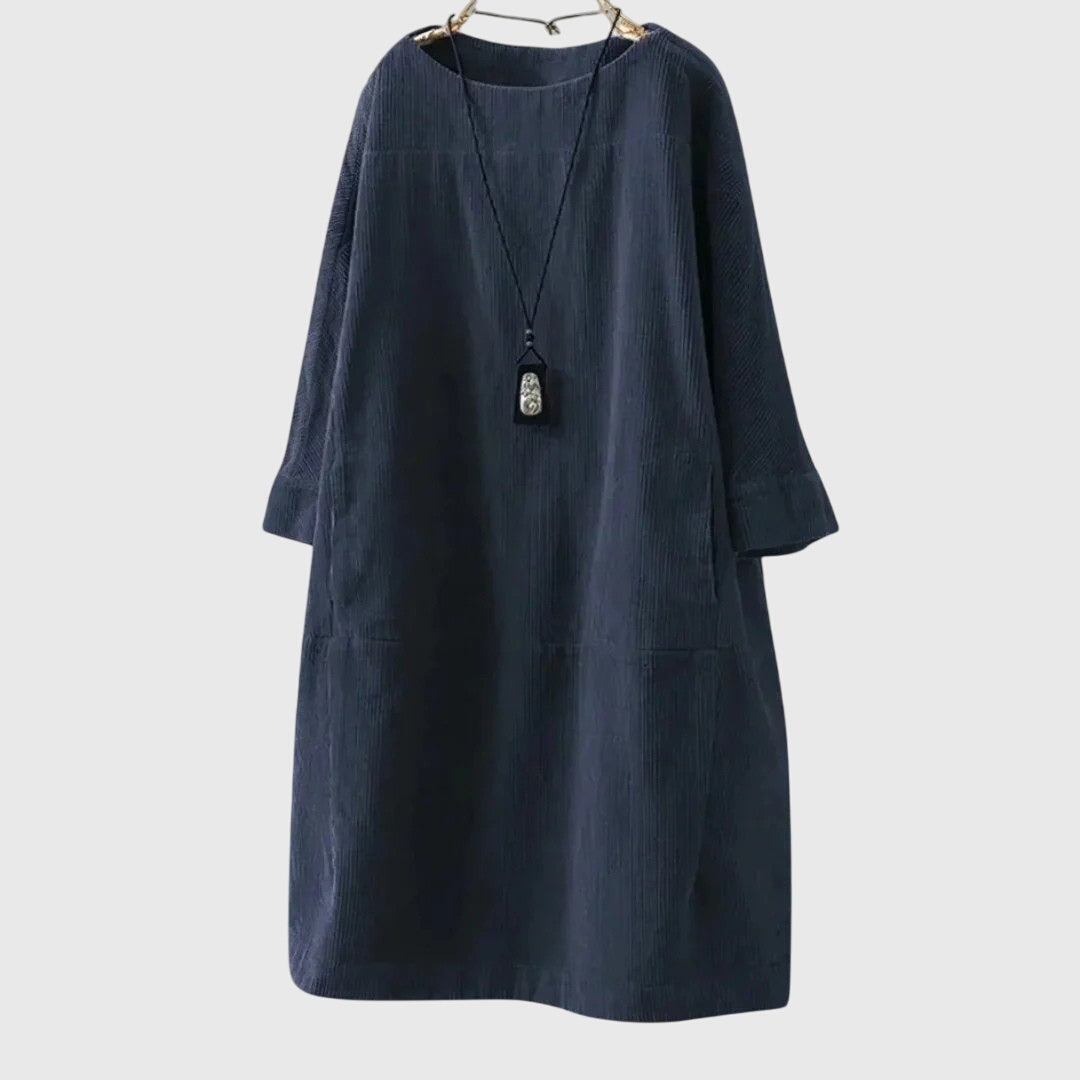 Grace | Lässiges Corduroy-Midikleid