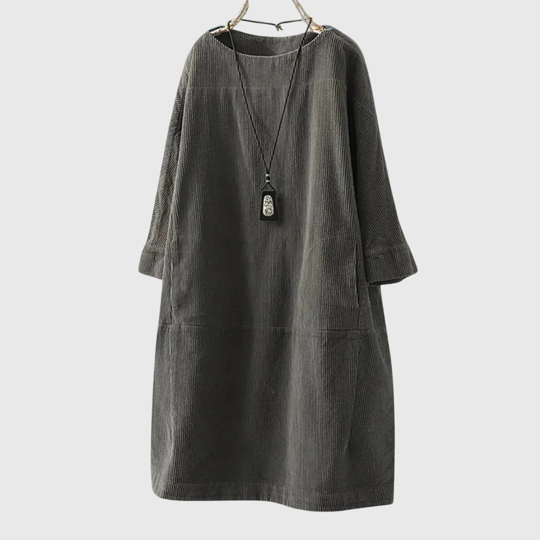 Grace | Lässiges Corduroy-Midikleid