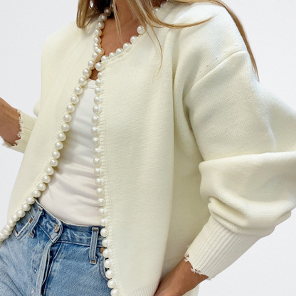 Lucille - Klassischer Perlen-Cardigan