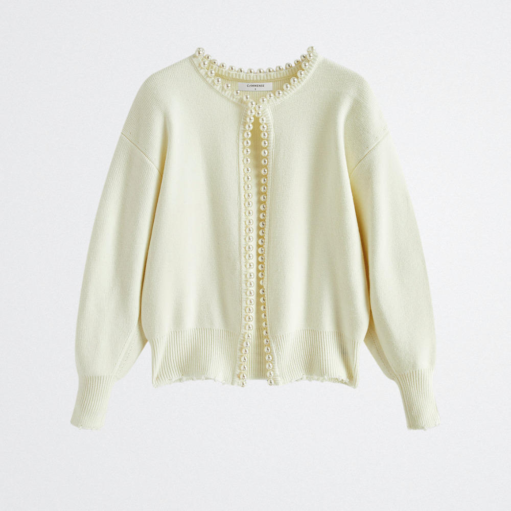 Lucille - Klassischer Perlen-Cardigan