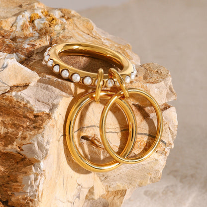 Albyn - Gold-Silber Perlen Stapelring