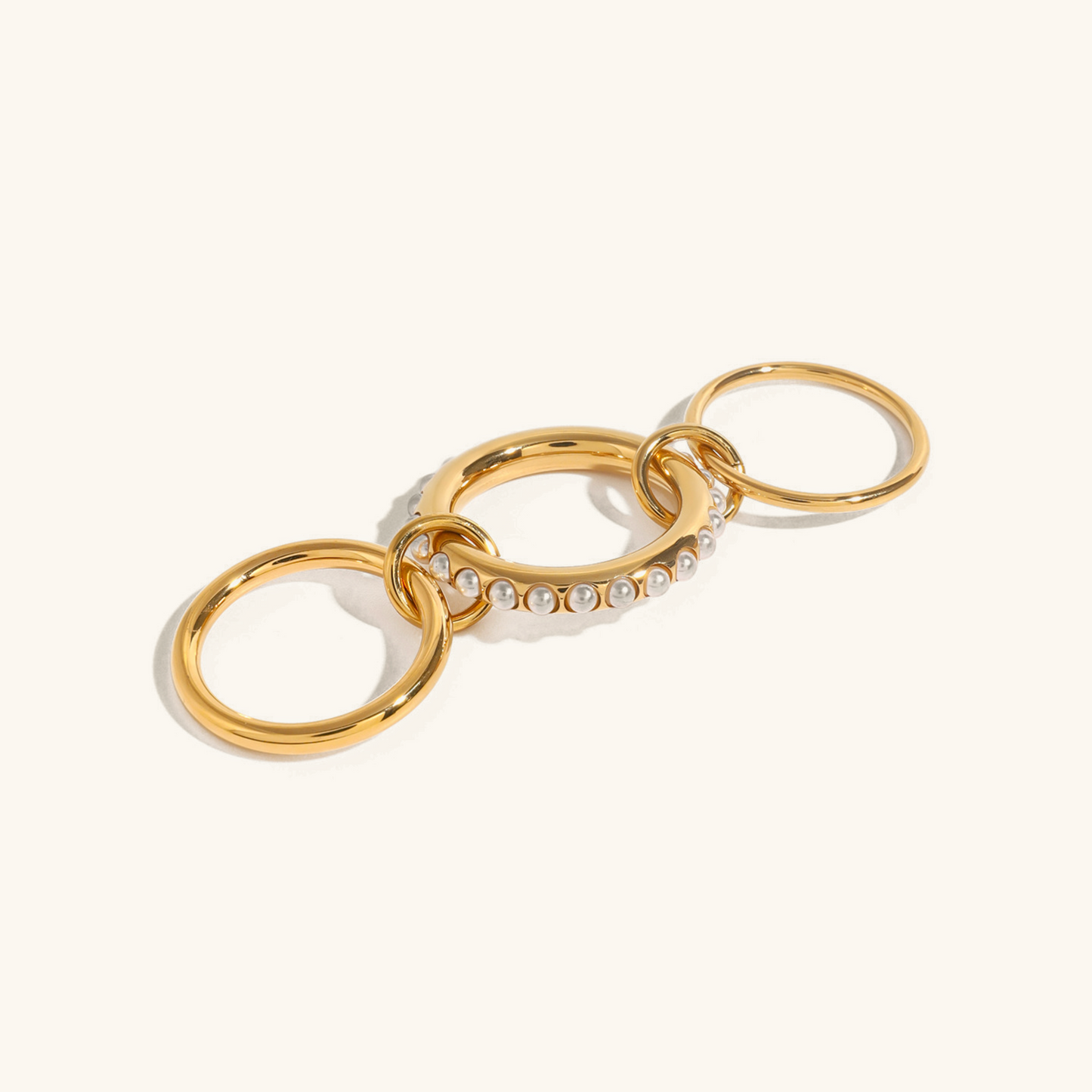 Albyn - Gold-Silber Perlen Stapelring