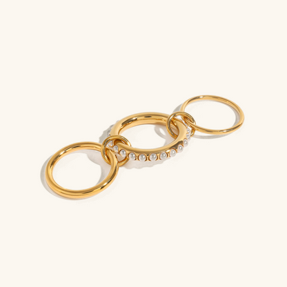Albyn - Gold-Silber Perlen Stapelring