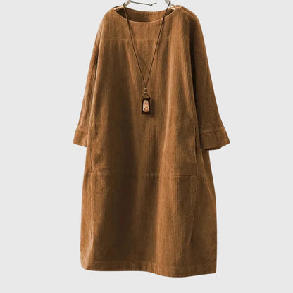 Grace | Lässiges Corduroy-Midikleid