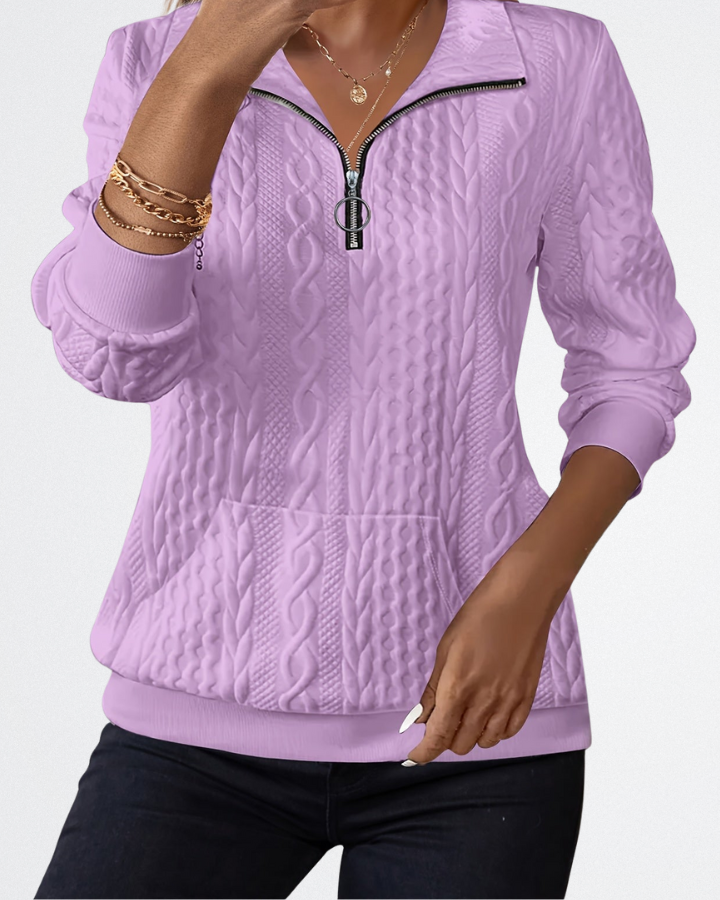 Celeste - Weicher Strick-Zip-Pullover