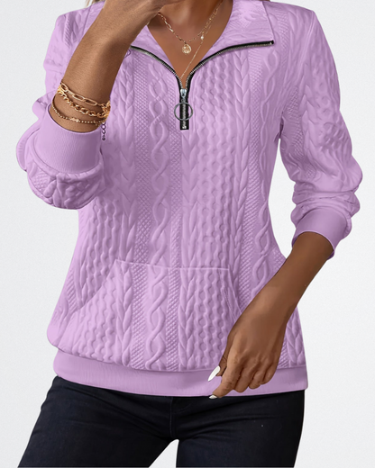Celeste - Weicher Strick-Zip-Pullover