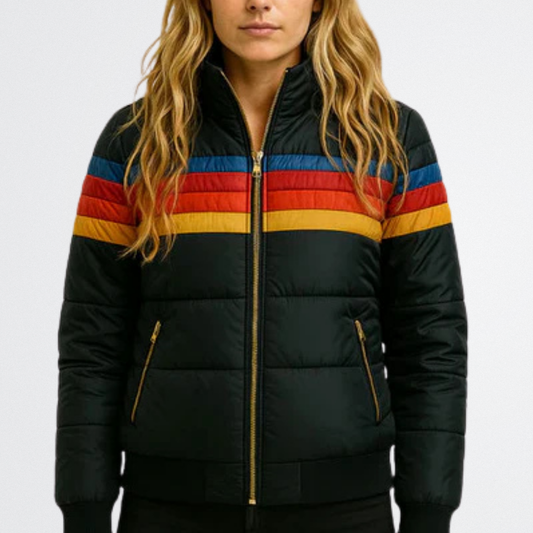 Astrid - Vintage Streifen Pufferjacke