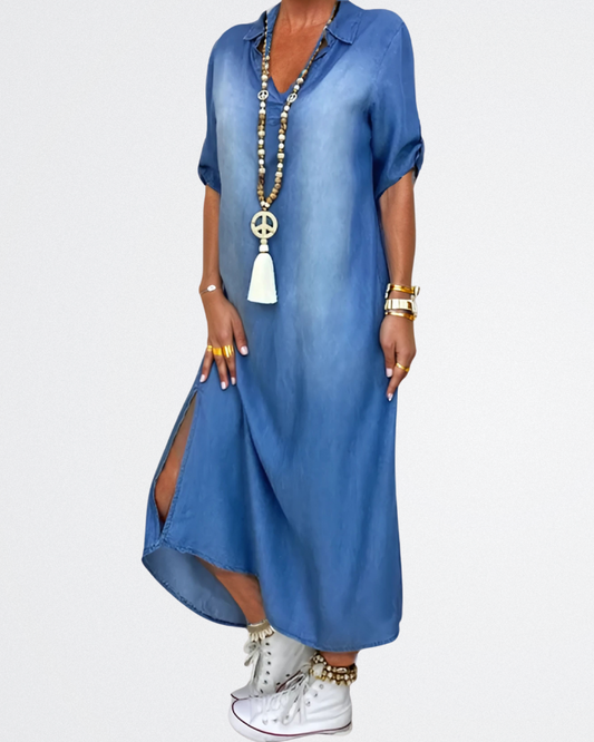 Jada Lässiges Denim-Maxikleid