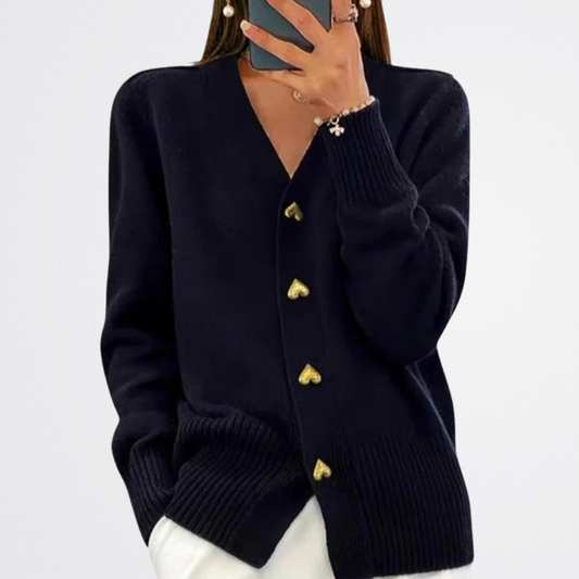 Liora - Herzknopf-Strickjacke