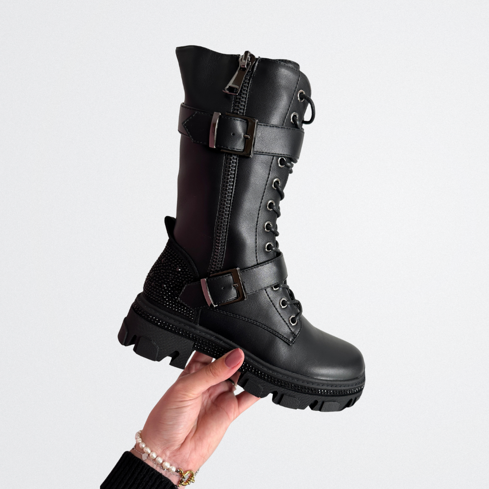 Jovana - Rock Schnallen-Stiefel