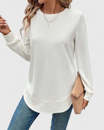 Nadyalyn | Elegantes O-Hals Langarm