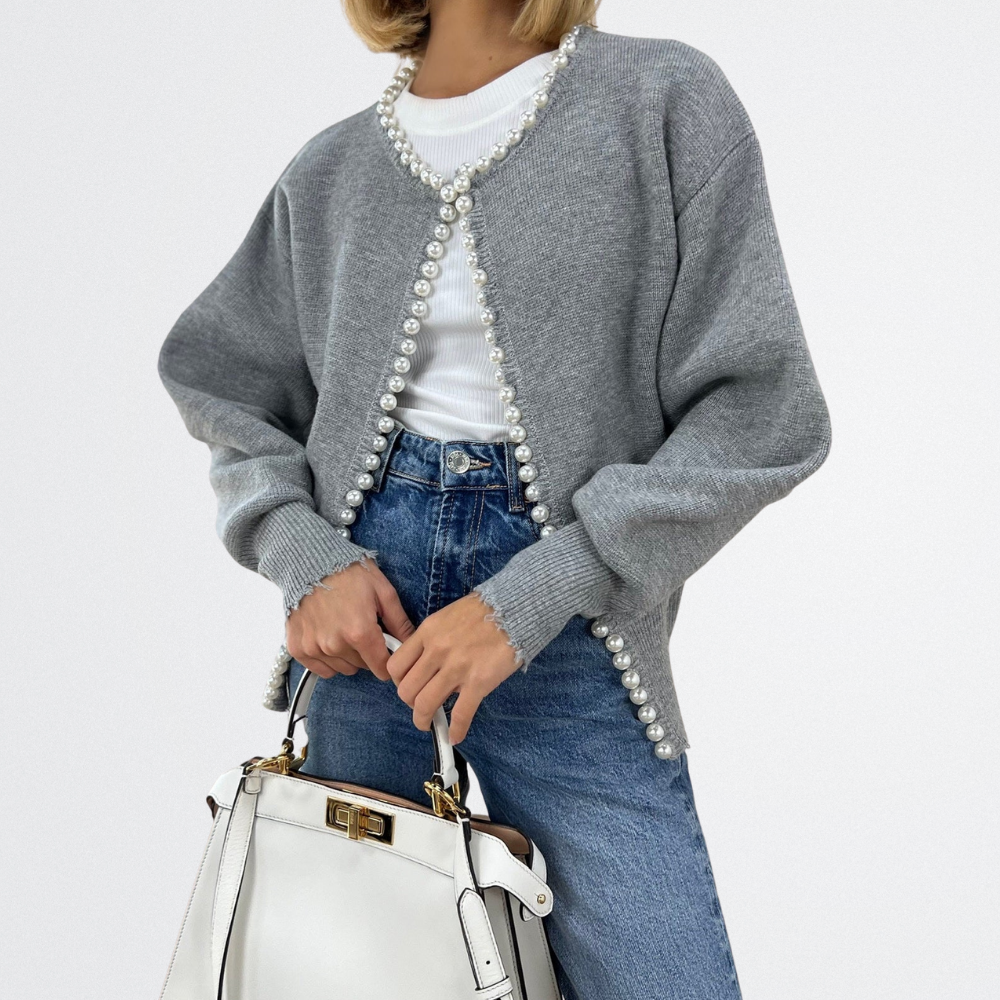 Lucille - Klassischer Perlen-Cardigan