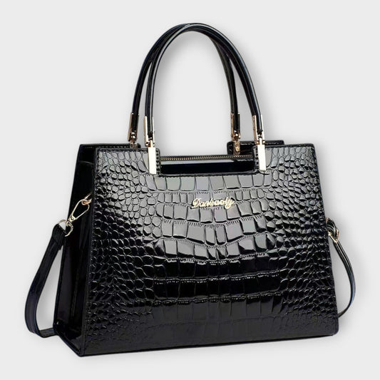 Olivia - Glänzende Krokodil-Muster Handtasche