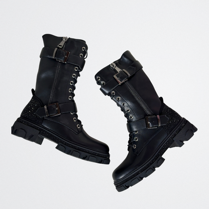 Jovana - Rock Schnallen-Stiefel