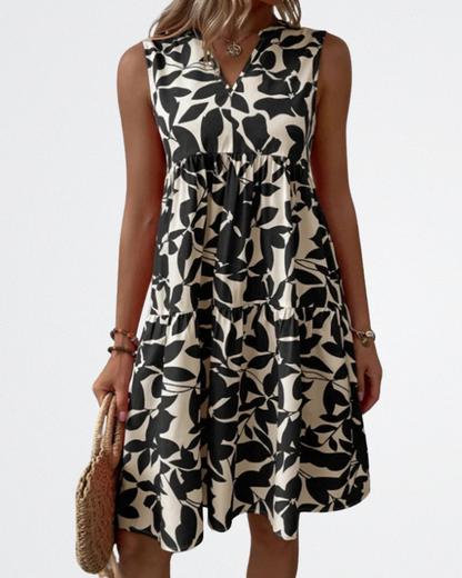 Alora | Sommerkleid mit Blattdruck